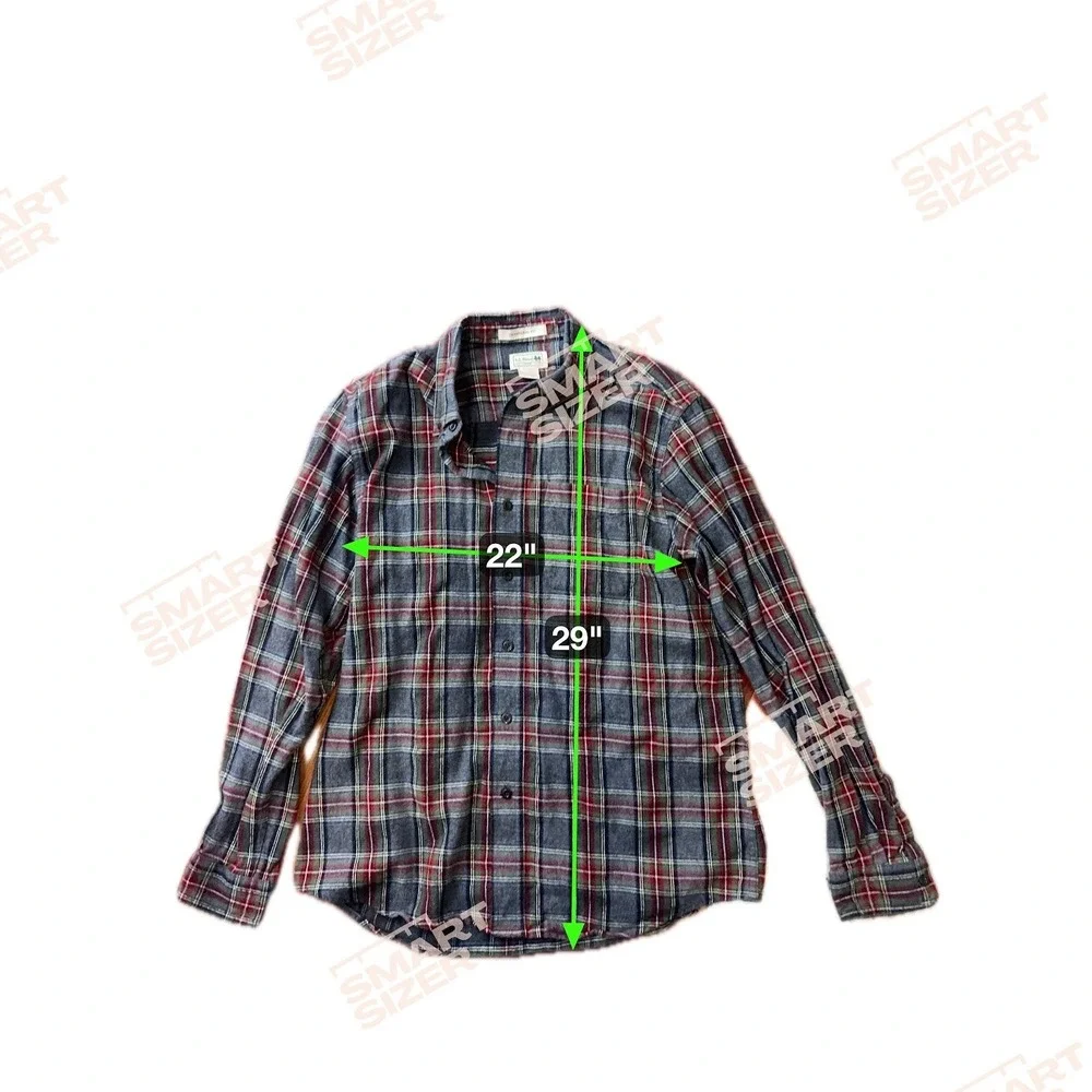 L.L. Bean Traditional Fit Gray‎ Plaid Flannel Shirt Mens Medium